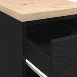 Berkfield Home Garage Storage Cabinet Black 30x51x85 cm Solid Wood Pine - Size: 30 x 51 x 85 cm - thumbnail 9