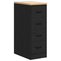 Berkfield Home Garage Storage Cabinet Black 30x51x85 cm Solid Wood Pine - Size: 30 x 51 x 85 cm - thumbnail 1