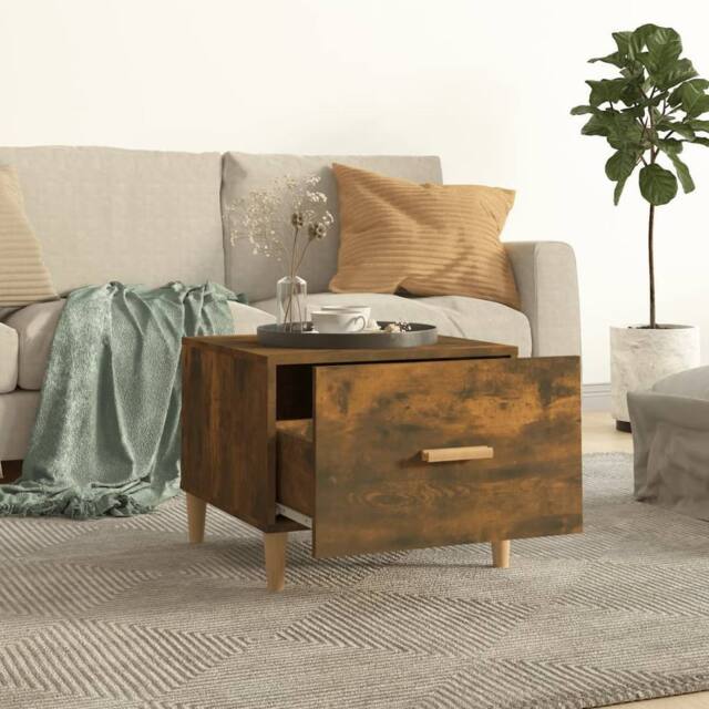 Berkfield Home Sturdy Coffee Tables 2 pcs Smoked Oak 50x50x40 cm Engineered Wood in Brown - Size: 50 x 50 x 40 cm - image 1