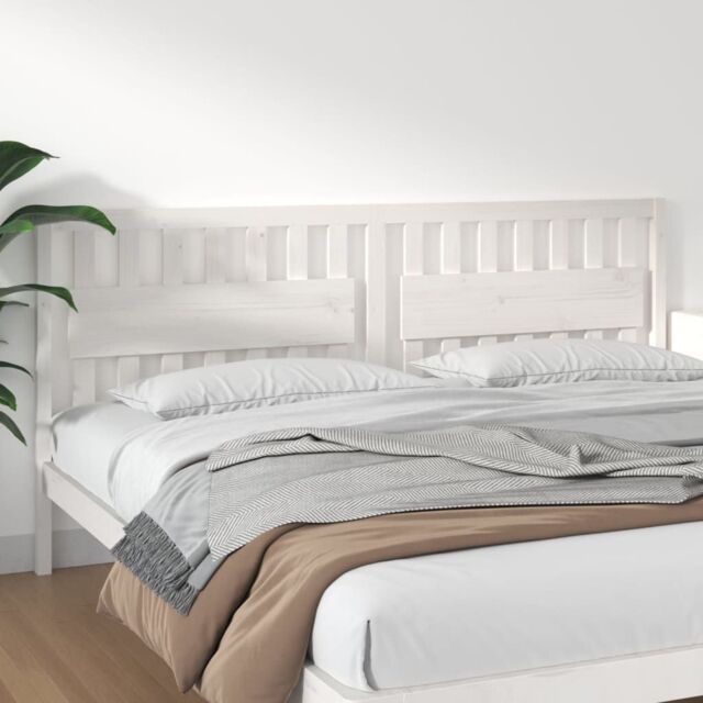 Berkfield Home Bed Headboard White 205.5x4x100 cm Solid Wood Pine - image 1