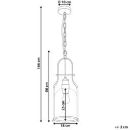 Wyld and Coco Pendant Lamp - Black Iron Frame 166 cm Cord Clear Glass Shade - thumbnail 3