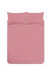Catherine Lansfield 'Bamford Gingham Check' Reversible Duvet Cover Set in Red - Size: Super King - thumbnail 5