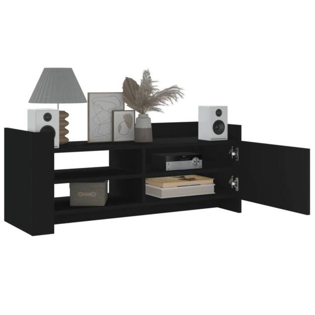 Berkfield Home TV Cabinet Black 100x35x40 cm Engineered Wood - Size: 100 x 35 x 40 cm - image 1