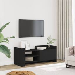 Berkfield Home TV Cabinet Black 100x35x40 cm Engineered Wood - Size: 100 x 35 x 40 cm - thumbnail 2