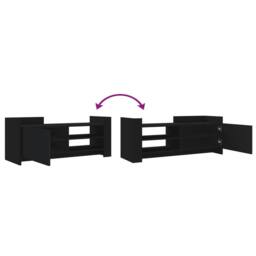 Berkfield Home TV Cabinet Black 100x35x40 cm Engineered Wood - Size: 100 x 35 x 40 cm - thumbnail 7