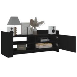 Berkfield Home TV Cabinet Black 100x35x40 cm Engineered Wood - Size: 100 x 35 x 40 cm - thumbnail 1