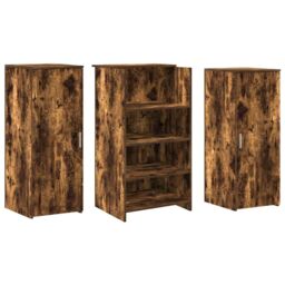 Berkfield Home Reception Desk Smoked Oak 135x50x103.5 cm Engineered Wood in Brown - thumbnail 7