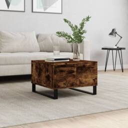 Berkfield Home Modern Coffee Table Smoked Oak 55x55x36.5 cm Engineered Wood in Brown - thumbnail 2