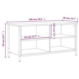 Berkfield Home TV Cabinet Sonoma Oak 100x40x50 cm Engineered Wood in Light Oak - Size: 100 x 40 x 50 cm - thumbnail 9