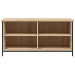 Berkfield Home TV Cabinet Sonoma Oak 100x40x50 cm Engineered Wood in Light Oak - Size: 100 x 40 x 50 cm - thumbnail 4