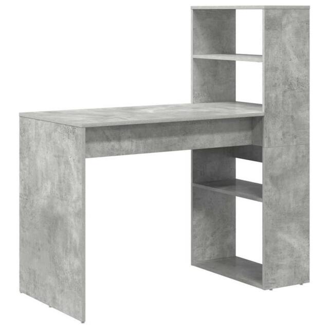 Berkfield Home Desk with Storage Concrete Grey 113x54x120 cm Engineered Wood - Size: 113 x 54 x 120 cm - image 1