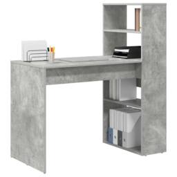 Berkfield Home Desk with Storage Concrete Grey 113x54x120 cm Engineered Wood - Size: 113 x 54 x 120 cm - thumbnail 3