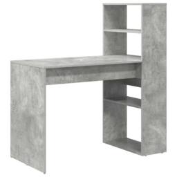 Berkfield Home Desk with Storage Concrete Grey 113x54x120 cm Engineered Wood - Size: 113 x 54 x 120 cm
