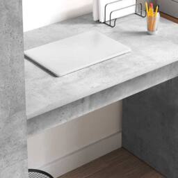 Berkfield Home Desk with Storage Concrete Grey 113x54x120 cm Engineered Wood - Size: 113 x 54 x 120 cm - thumbnail 4