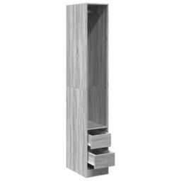 Berkfield Home Wardrobe Grey Sonoma 30x50x200 cm Engineered Wood - Size: 30 x 50 x 200 cm - thumbnail 5