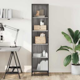 Berkfield Home Book Cabinet Grey Sonoma 40x35x170.5 cm Engineered Wood - thumbnail 3