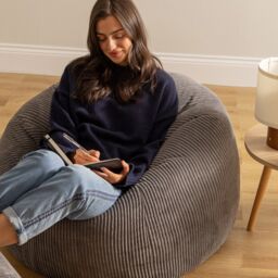 icon Kingston Beanbag, Corduroy in Charcoal - thumbnail 6