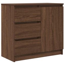 Berkfield Home Sideboard with Drawer Brown Oak 71x35x65 cm Engineered Wood - Size: 71 x 35 x 65 cm - thumbnail 2