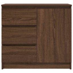 Berkfield Home Sideboard with Drawer Brown Oak 71x35x65 cm Engineered Wood - Size: 71 x 35 x 65 cm - thumbnail 6