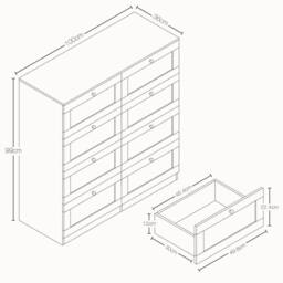 Home Discount Vida Designs Altino 8 Drawer Wide Chest of Drawers Bedroom Furniture in Black - thumbnail 2