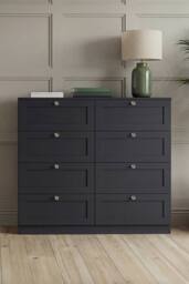 Home Discount Vida Designs Altino 8 Drawer Wide Chest of Drawers Bedroom Furniture in Black - thumbnail 6