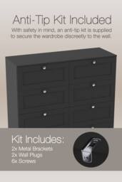 Home Discount Vida Designs Altino 8 Drawer Wide Chest of Drawers Bedroom Furniture in Black - thumbnail 4
