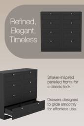 Home Discount Vida Designs Altino 8 Drawer Wide Chest of Drawers Bedroom Furniture in Black - thumbnail 5