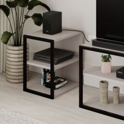 "Decortie Echo' Modern 3-Piece TV Unit Set 43"" with 2 Storage Side Tables & Shelves in Grey - Size: 2 Pack" - thumbnail 4
