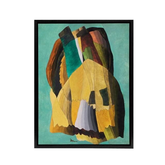 "Artery8 Shore Road Abstract Coastal Landscape Dove Black Framed Canvas Art - Size: W12"" x H16""" - image 1