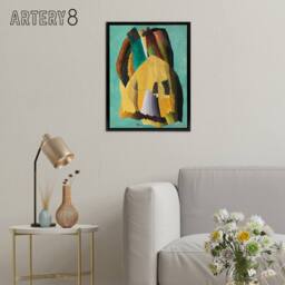 "Artery8 Shore Road Abstract Coastal Landscape Dove Black Framed Canvas Art - Size: W12"" x H16""" - thumbnail 3