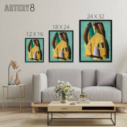 "Artery8 Shore Road Abstract Coastal Landscape Dove Black Framed Canvas Art - Size: W12"" x H16""" - thumbnail 4