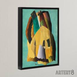 "Artery8 Shore Road Abstract Coastal Landscape Dove Black Framed Canvas Art - Size: W12"" x H16""" - thumbnail 2