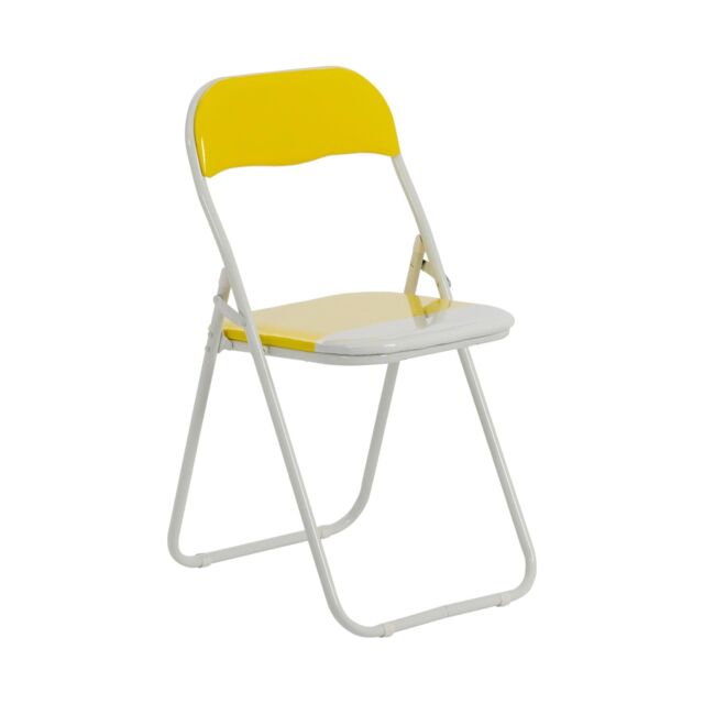Harbour Housewares Coloured Padded Folding Chair in Yellow - image 1