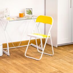 Harbour Housewares Coloured Padded Folding Chair in Yellow - thumbnail 6