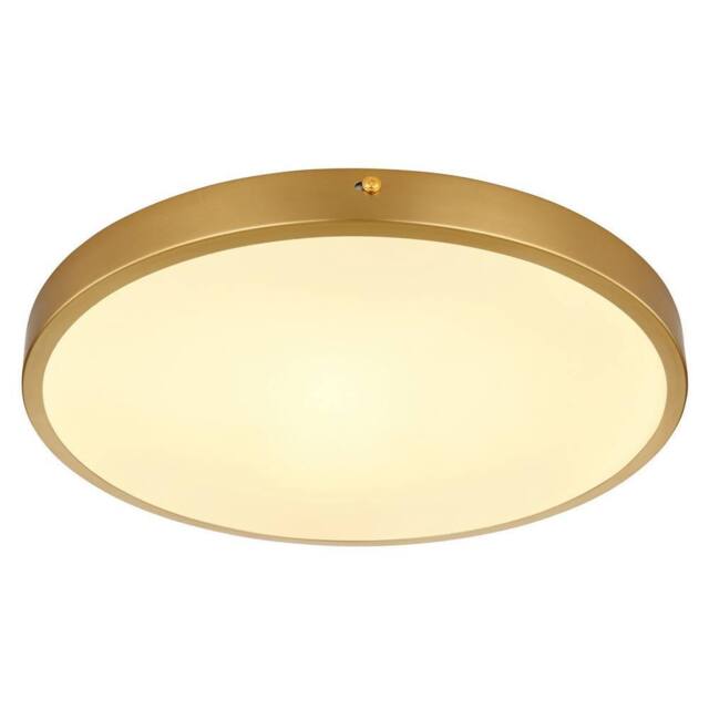 Netlighting Tibey 35cm Round Flush Ceiling Light BrassColoured Matt LED 3000K in Gold - image 1