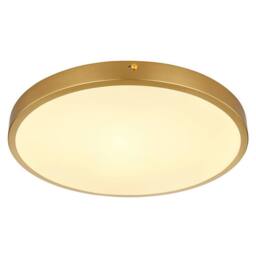 Netlighting Tibey 35cm Round Flush Ceiling Light BrassColoured Matt LED 3000K in Gold - thumbnail 1