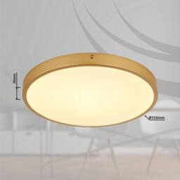 Netlighting Tibey 35cm Round Flush Ceiling Light BrassColoured Matt LED 3000K in Gold - thumbnail 5