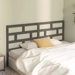 Berkfield Home Bed Headboard Grey 186x4x100 cm Solid Wood Pine - Size: 186 x 4 x 100 cm - thumbnail 3