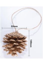Netagon Home Festive Christmas Hanging Pine Cone Bauble Decoration - Pack of 6 in Brown - thumbnail 2