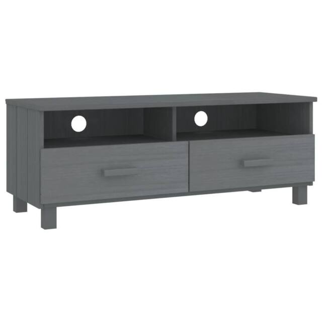 Berkfield Home TV Cabinet HAMAR Dark Grey 106x40x40 cm Solid Wood Pine - Size: 106 x 40 x 40 cm - image 1