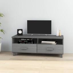 Berkfield Home TV Cabinet HAMAR Dark Grey 106x40x40 cm Solid Wood Pine - Size: 106 x 40 x 40 cm - thumbnail 2