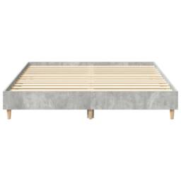 Berkfield Home Durable Bed Frame No Mattress Concrete Grey 150x200 cm King Size Wood - thumbnail 5