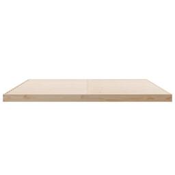 Berkfield Home Elegant Floor Bed Frame 200x220 cm Solid Wood Pine in Beige - thumbnail 5