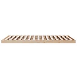 Berkfield Home Elegant Floor Bed Frame 200x220 cm Solid Wood Pine in Beige - thumbnail 6