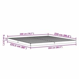 Berkfield Home Elegant Floor Bed Frame 200x220 cm Solid Wood Pine in Beige - thumbnail 9