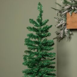 Samuel Alexander 4ft (1.2m) Green Artificial Pencil Christmas Tree With Green Metal Stand & 168 Tips - thumbnail 4