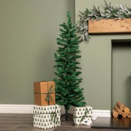 Samuel Alexander 4ft (1.2m) Green Artificial Pencil Christmas Tree With Green Metal Stand & 168 Tips - thumbnail 3