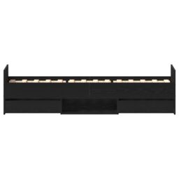 Berkfield Home Bed Frame without Mattress Black Oak 75x190 cm Engineered Wood - thumbnail 8