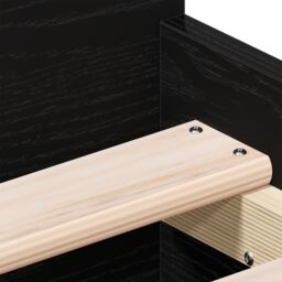Berkfield Home Bed Frame without Mattress Black Oak 75x190 cm Engineered Wood - thumbnail 9