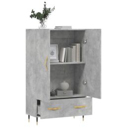 Berkfield Home Highboard Concrete Grey 69.5x31x115 cm Engineered Wood - thumbnail 4